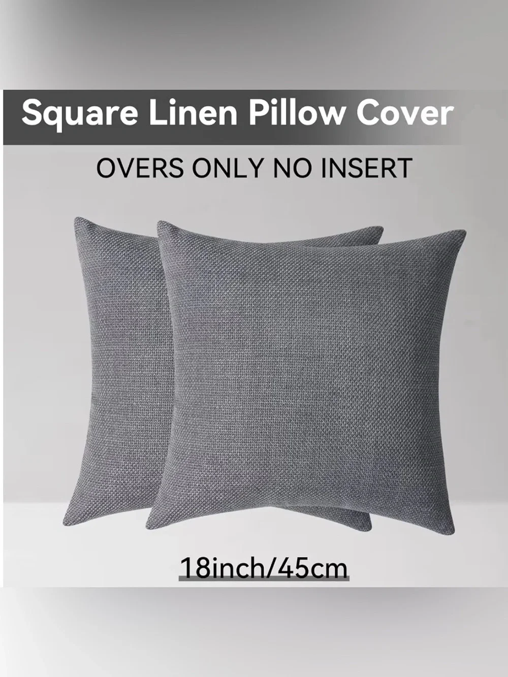 Throw Pillow Covers-Set of 2 Textured Gray